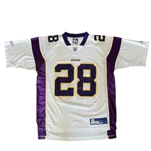 Adrian Peterson Vikings Jersey Reebok NFL Equipment On Field White L